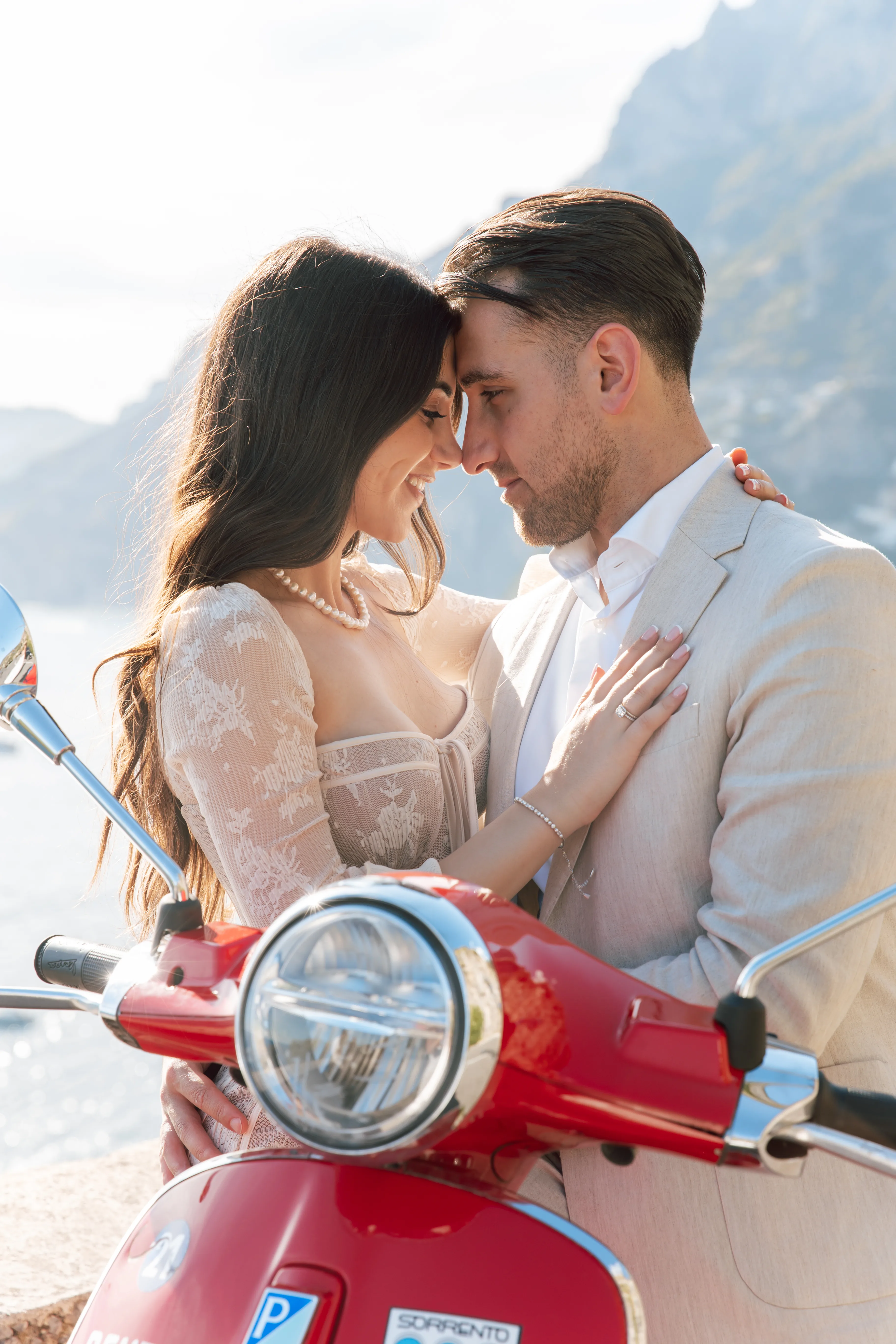 Couple embracing in Italy