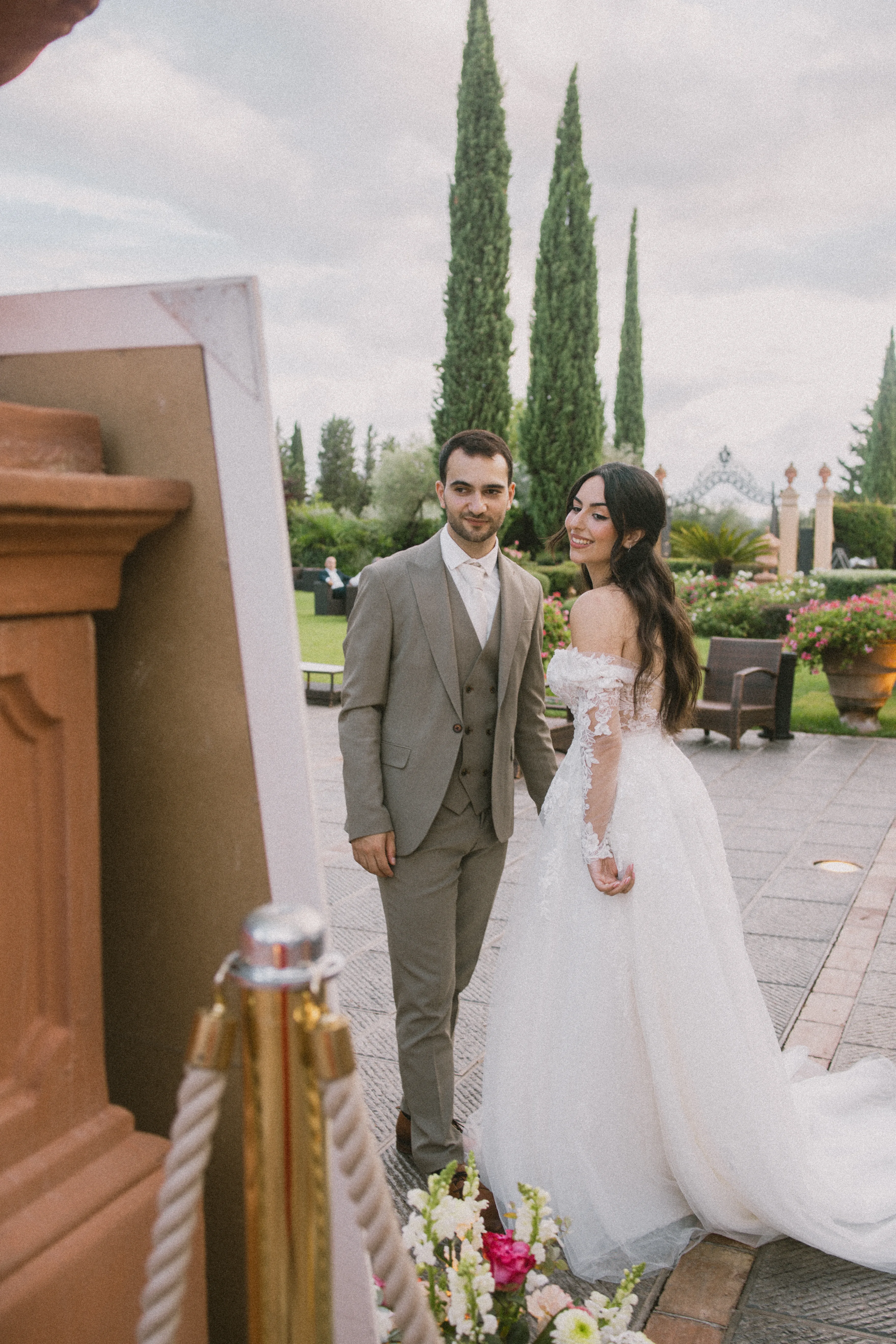 Couple joy at wedding